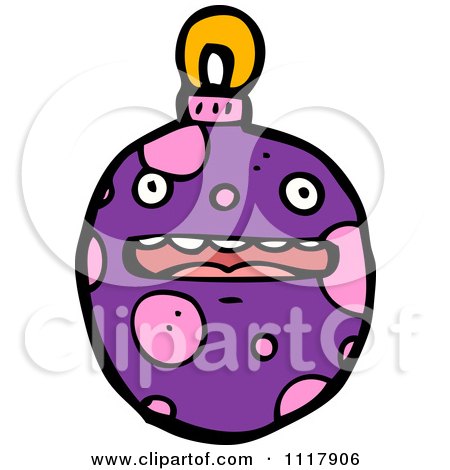 Cartoon Purple Xmas Bauble 12 - Royalty Free Vector Clipart by lineartestpilot
