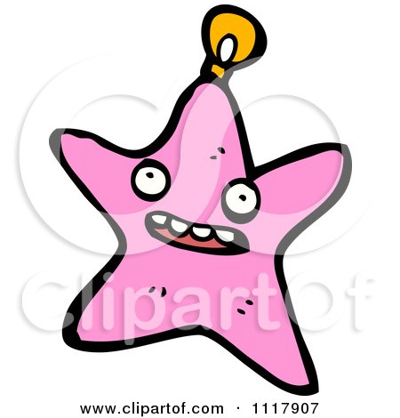 Cartoon Star Xmas Bauble 3 - Royalty Free Vector Clipart by lineartestpilot