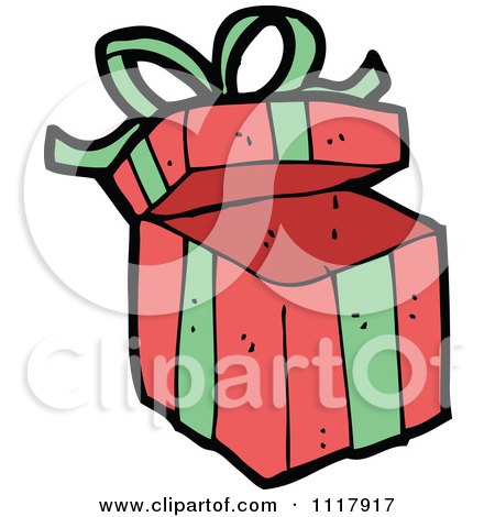 Cartoon Xmas Gift Box Present 9 - Royalty Free Vector Clipart by lineartestpilot