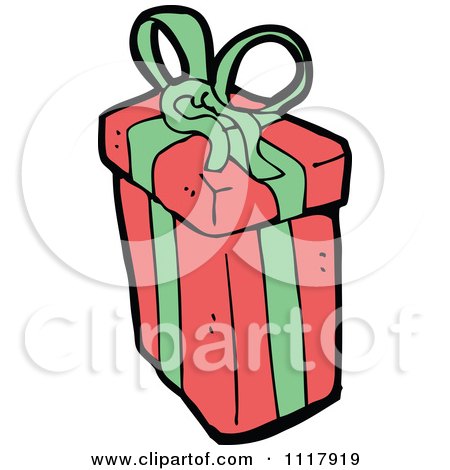 Cartoon Xmas Gift Box Present 11 - Royalty Free Vector Clipart by lineartestpilot