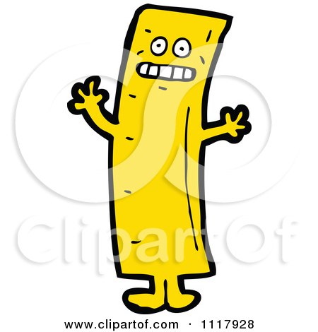 School Cartoon Yellow Measurement Ruler Character 1 - Royalty Free Vector Clipart by lineartestpilot