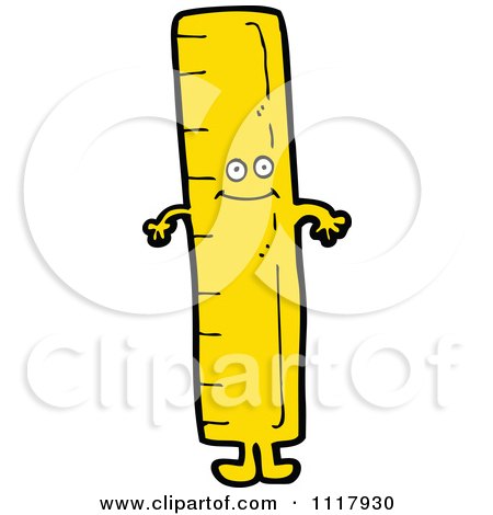 School Cartoon Yellow Measurement Ruler Character 3 - Royalty Free Vector Clipart by lineartestpilot