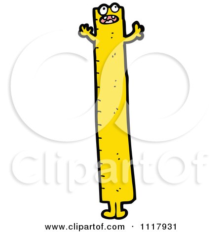 School Cartoon Yellow Measurement Ruler Character 4 - Royalty Free Vector Clipart by lineartestpilot