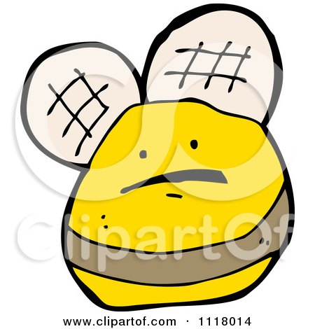 Cartoon Of A Flying Bee 35 - Royalty Free Vector Clipart by lineartestpilot