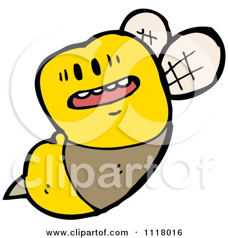 Cartoon Of A Flying Bee 36 - Royalty Free Vector Clipart by lineartestpilot