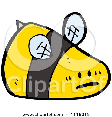 Cartoon Of A Flying Bee 38 - Royalty Free Vector Clipart by lineartestpilot