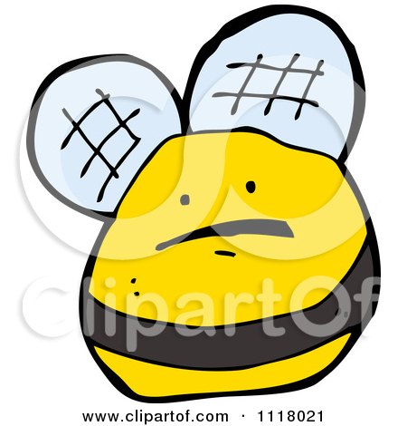 Cartoon Of A Flying Bee 41 - Royalty Free Vector Clipart by lineartestpilot