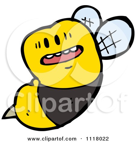 Cartoon Of A Flying Bee 42 - Royalty Free Vector Clipart by lineartestpilot