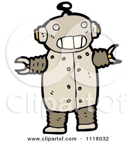 Vector Cartoon Of A Futuristic Robot 1 - Royalty Free Clipart Graphic by lineartestpilot