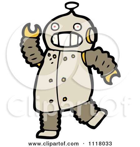 Vector Cartoon Of A Futuristic Robot 2 - Royalty Free Clipart Graphic by lineartestpilot