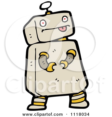 Vector Cartoon Of A Futuristic Robot 3 - Royalty Free Clipart Graphic by lineartestpilot
