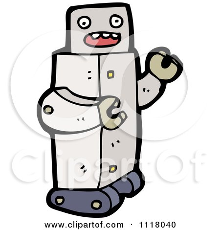 Vector Cartoon Of A Futuristic Robot 7 - Royalty Free Clipart Graphic by lineartestpilot
