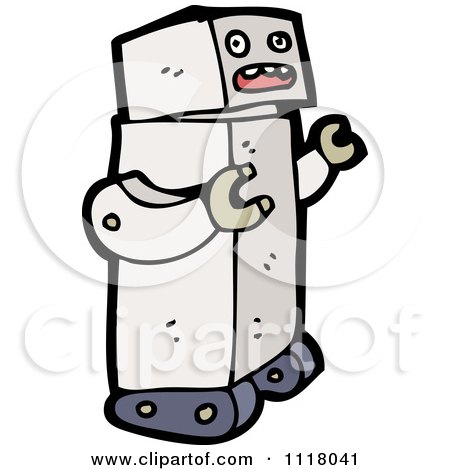 Vector Cartoon Of A Futuristic Robot 8 - Royalty Free Clipart Graphic by lineartestpilot
