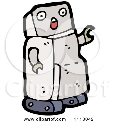 Vector Cartoon Of A Futuristic Robot 9 - Royalty Free Clipart Graphic by lineartestpilot