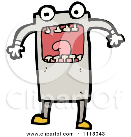 Vector Cartoon Of A Screaming Robot 2 - Royalty Free Clipart Graphic by lineartestpilot