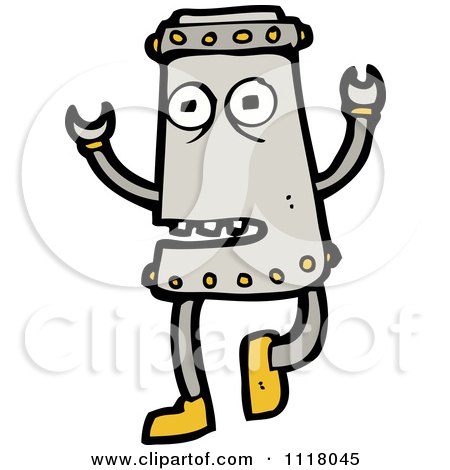 Vector Cartoon Of A Futuristic Robot 11 - Royalty Free Clipart Graphic by lineartestpilot