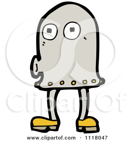 Vector Cartoon Of A Futuristic Robot 12 - Royalty Free Clipart Graphic by lineartestpilot