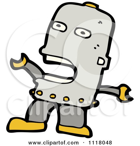 Vector Cartoon Of A Futuristic Robot 13 - Royalty Free Clipart Graphic by lineartestpilot