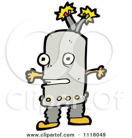 Vector Cartoon Of A Futuristic Robot 14 - Royalty Free Clipart Graphic by lineartestpilot