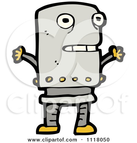 Vector Cartoon Of A Futuristic Robot 15 - Royalty Free Clipart Graphic by lineartestpilot