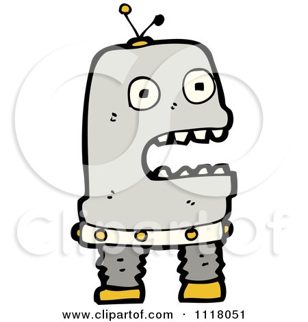 Vector Cartoon Of A Futuristic Robot 16 - Royalty Free Clipart Graphic by lineartestpilot