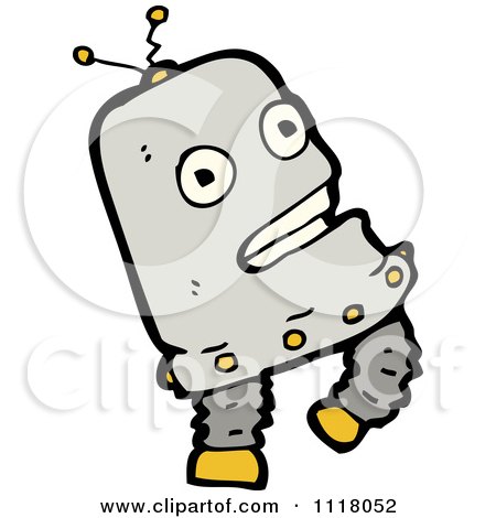 Vector Cartoon Of A Futuristic Robot 17 - Royalty Free Clipart Graphic by lineartestpilot