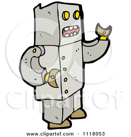 Vector Cartoon Of A Futuristic Robot 18 - Royalty Free Clipart Graphic by lineartestpilot