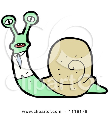 Cartoon Business Snail 1 - Royalty Free Vector Clipart by lineartestpilot