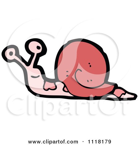 Cartoon Red Snail - Royalty Free Vector Clipart by lineartestpilot