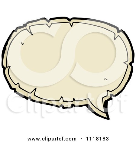 Clipart Of A Tan Speech Balloon 2 - Royalty Free Vector Illustration by lineartestpilot