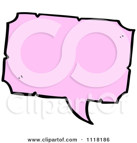 Clipart Of A Pink Speech Balloon 1 - Royalty Free Vector Illustration by lineartestpilot