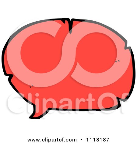 Clipart Of A Red Speech Balloon 1 - Royalty Free Vector Illustration by lineartestpilot