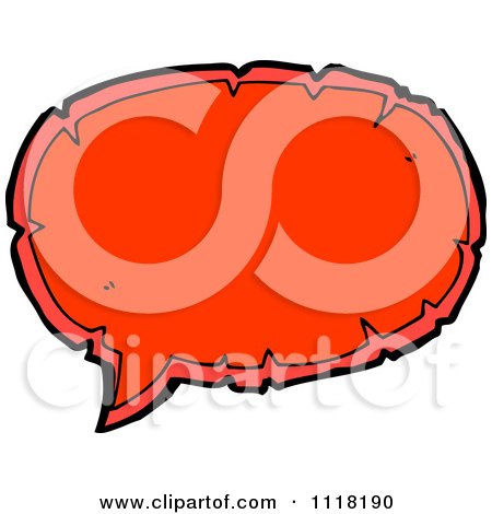 Clipart Of A Red Speech Balloon 4 - Royalty Free Vector Illustration by lineartestpilot