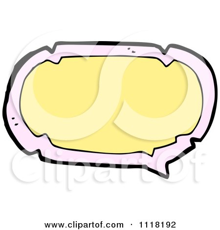 Clipart Of A Pink And Yellow Speech Balloon - Royalty Free Vector Illustration by lineartestpilot