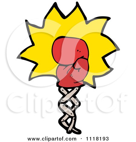 Vector Cartoon Of A Red Boxing Glove Punching 1 - Royalty Free Clipart Graphic by lineartestpilot