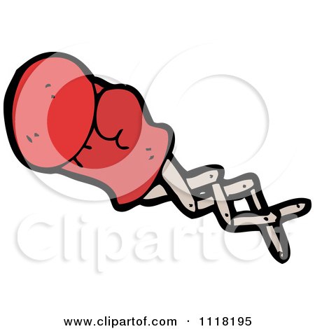 Vector Cartoon Of A Red Boxing Glove Punching 3 - Royalty Free Clipart Graphic by lineartestpilot