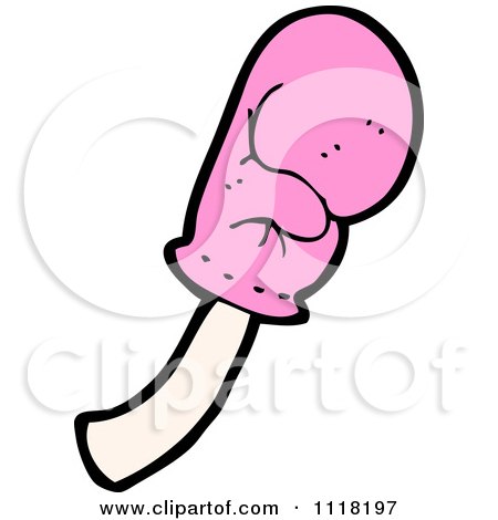 Vector Cartoon Of A Pink Boxing Glove Punching 1 - Royalty Free Clipart Graphic by lineartestpilot