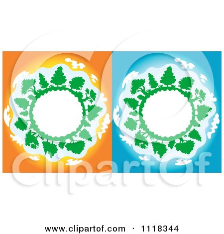 Clipart Of Globe Frames With Trees| Royalty Free Vector Illustration by Vector Tradition SM