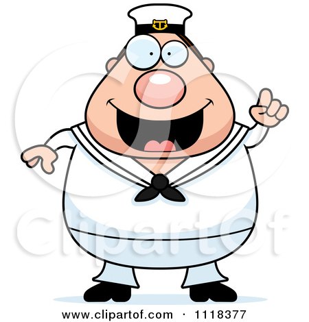 Cartoon Of A Smart Sailor With An Idea - Royalty Free Vector Clipart by Cory Thoman
