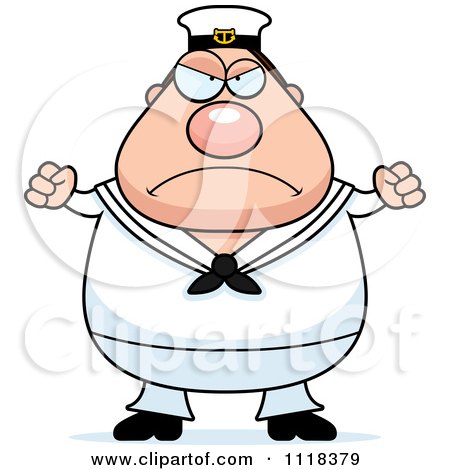 Cartoon Of An Angry Sailor - Royalty Free Vector Clipart by Cory Thoman