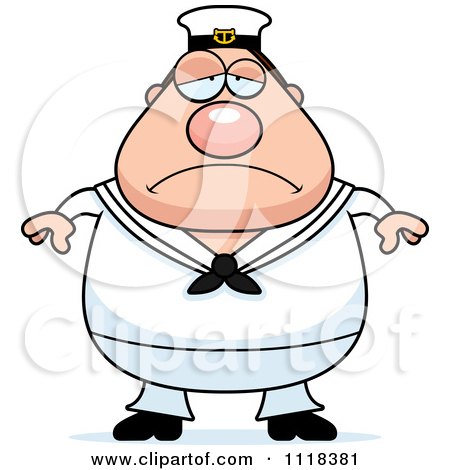 Cartoon Of A Depressed Sailor - Royalty Free Vector Clipart by Cory Thoman