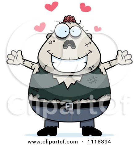 Cartoon Of An Amorous Halloween Zombie - Royalty Free Vector Clipart by Cory Thoman