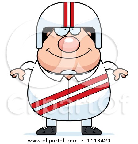 Cartoon Of A Happy Race Car Driver - Royalty Free Vector Clipart by Cory Thoman