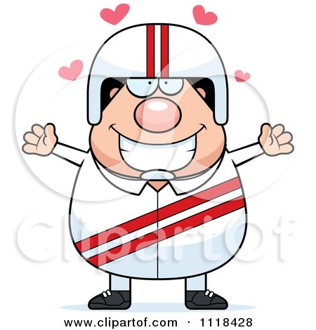 Cartoon Of An Amorous Race Car Driver - Royalty Free Vector Clipart by Cory Thoman