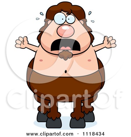 Cartoon Of A Frightened Centaur - Royalty Free Vector Clipart by Cory Thoman