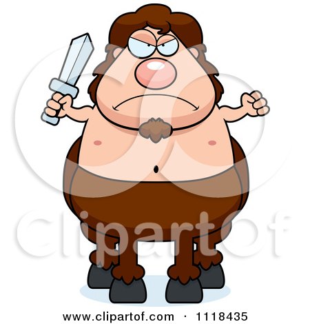 Cartoon Of An Angry Centaur - Royalty Free Vector Clipart by Cory Thoman