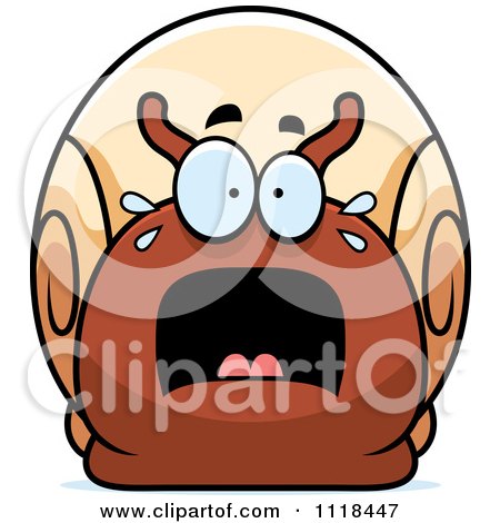 Cartoon Of A Frightened Snail - Royalty Free Vector Clipart by Cory Thoman