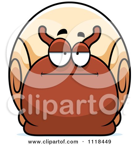 Cartoon Of A Bored Or Skeptical Snail - Royalty Free Vector Clipart by Cory Thoman