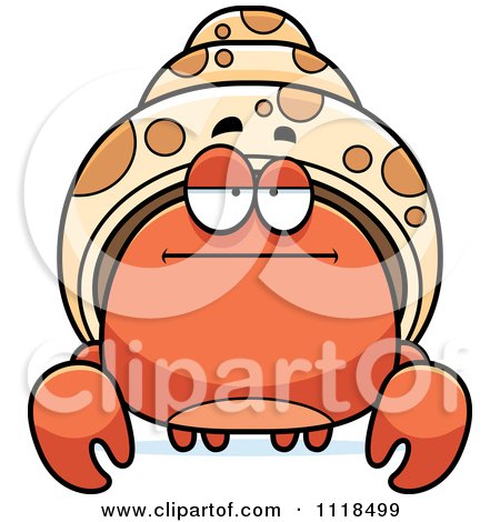 Cartoon Of A Bored Hermit Crab - Royalty Free Vector Clipart by Cory Thoman