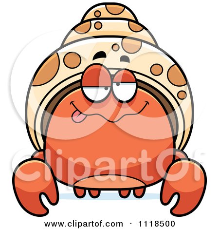 Cartoon Of A Dumb Hermit Crab - Royalty Free Vector Clipart by Cory Thoman